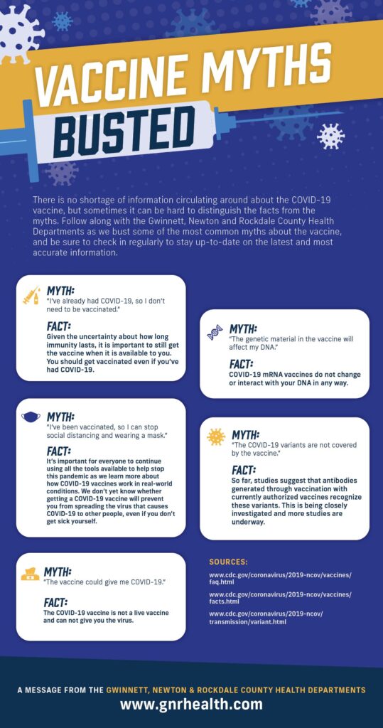 Những huyền thoại về vắc xin Busted Infographic