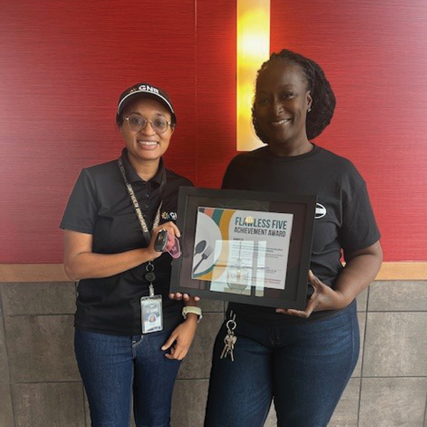 GNR Public Health inspector awards the Flawless Five Award